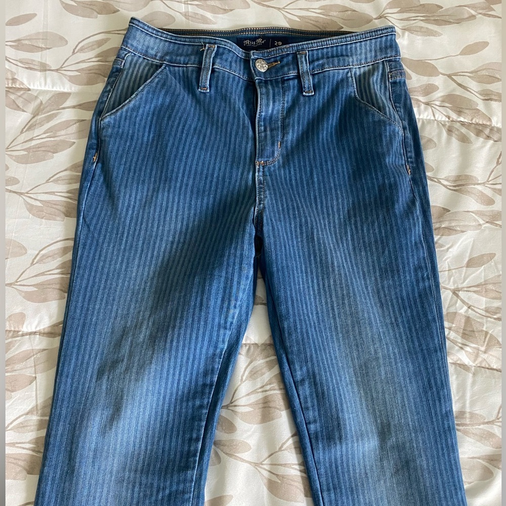 Miss Me High-Rise Flare Jeans in Striped Blue - Size 29